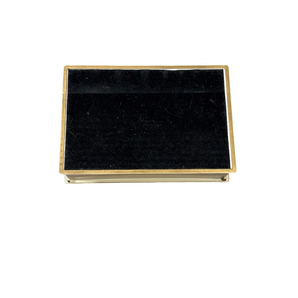 Otagiri Vintage Lacquerware Floral Jewelry Trinket Box Cream Gold OS - Picture 6 of 7